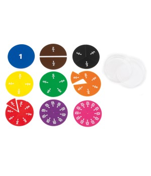 Fraction Circles - Set of 51 - 9 Values & Colors