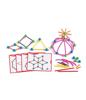 Skeletal Starter Geo Set - 144 Multicolored Pieces - 20 Double-Sided Activity Cards