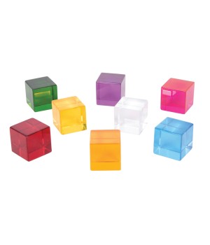 Perception Cubes - Set of 8 - Assorted Colors - Transparent Manipulatives