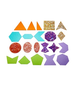 Rainbow Glitter Shapes - Set of 21 - 7 Colors - Explore Colors and Early Geometry