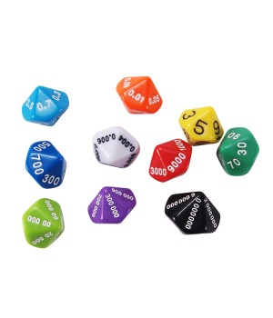 10-Sided Place Value & Decimal Dice - Set of 10