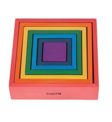 Wooden Rainbow Architect Squares - Set of 7