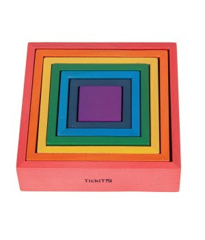 Wooden Rainbow Architect Squares - Set of 7