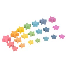 Rainbow Wooden Stars, Set of 21
