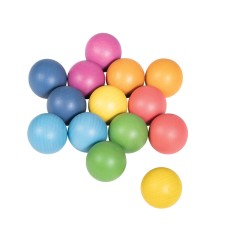 Rainbow Wooden Balls - Set of 14