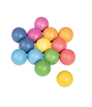 Rainbow Wooden Balls - Set of 14