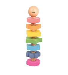 Rainbow Wooden Shape Twister - 7 Shapes and Colors