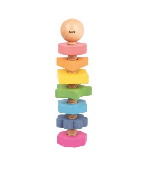 Rainbow Wooden Shape Twister - 7 Shapes and Colors