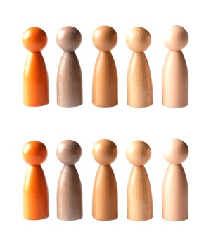 Peg People of the World Wooden People - Set of 10 - Ages 12m+