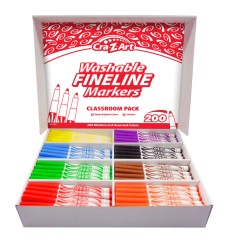 Washable Markers Classroom Pack, Fine Point, 8 Color, Pack of 200