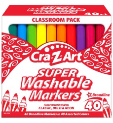 Washable Marker Classroom Pack, Broadline, Assorted, 40 Count