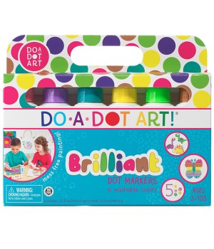 Washable Brilliant Dot Markers, 6 Colors