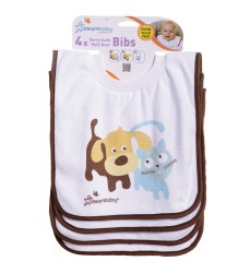 Terry Cloth Pullover Bibs - 4 Pack Cute Pets