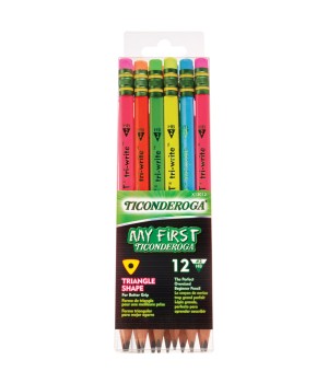 My First® Tri-Write Wood-Cased Pencils, Neon Assorted, 12 Count