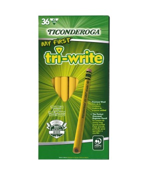 My First Tri-Write Primary Size No. 2 Pencils with Eraser, Box of 36