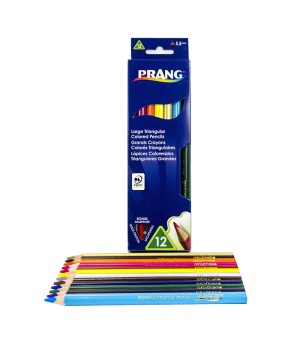 Triangular Colored Pencils, 5.5 mm core, With Sharpener, Assorted Colors, 12 Count