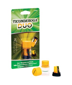DUO Sharpener/Eraser, Green and Yellow, 1 Count