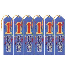 1st Place Award Ribbon, 2" x 8", Pack of 6