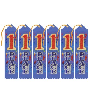 1st Place Award Ribbon, 2" x 8", Pack of 6