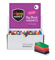 Hero Magnets Block Magnets, Display Box of 40