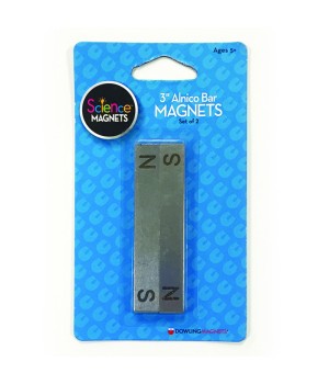 Alnico Bar Magnets, 3", N/S Stamped, Pack of 2