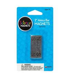 Alnico Bar Magnets, 2", N/S Stamped, Pack of 2