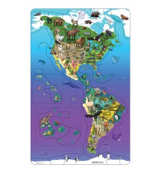 Animal Magnetism® Magnetic Wildlife Map Puzzle: North & South America
