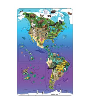 Animal Magnetism® Magnetic Wildlife Map Puzzle: North & South America