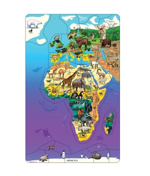 Animal Magnetism® Magnetic Wildlife Map Puzzle: Eurasia & Africa