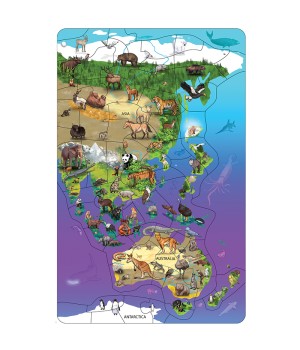 Animal Magnetism® Magnetic Wildlife Map Puzzle: Asia & Australia