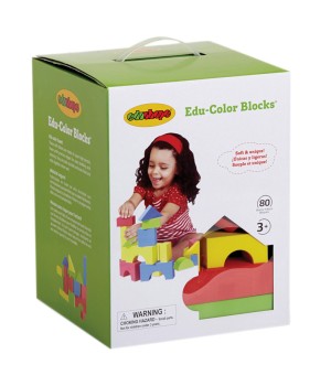 Edu-Color Building Blocks, Assorted Colors & Shapes, 80 Pieces
