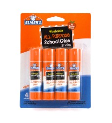 Washable School Glue Sticks, All Purpose, 4-Pack