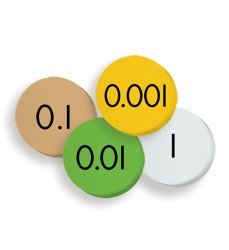 4-Value Decimals to Whole Number Place Value Discs, 100 Discs