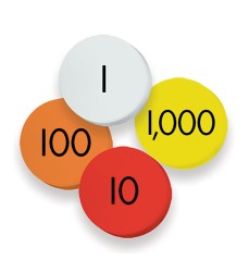 4-Value Whole Numbers Place Value Discs, 100 Discs