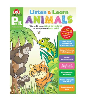 Listen and Learn Animals, Grade PreK