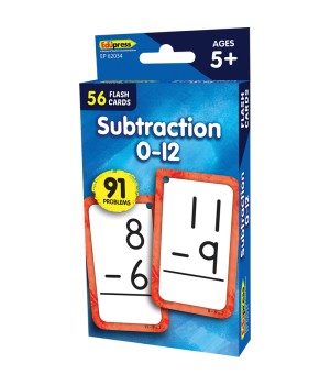 Subtraction 0-12 Flash Cards