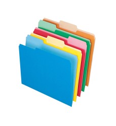 Two-Tone Color File Folders, Letter Size, Assorted Colors, 1/3 Cut, Box of 100