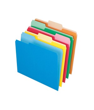 Two-Tone Color File Folders, Letter Size, Assorted Colors, 1/3 Cut, Box of 100