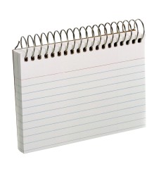 Spiral Index Cards, 3" x 5", White, Ruled, 50 Per Pack