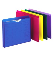 Poly File Jackets, Letter Size, Assorted Colors, Pack of 10