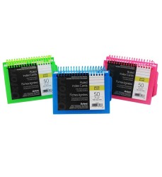 Spiral Index Cards with Poly Covers, 3" x 5", Assorted