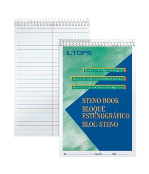 Steno Books, 6" x 9", Gregg Rule, 80 Sheets, Each