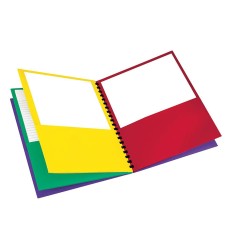 Paper 8-Pocket Folders, Letter Size, Assorted Colors