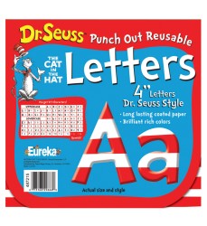 Dr. Seuss Stripes Reusable Punch Out Deco Letters, 4", 217 Pieces