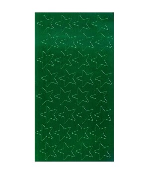 Presto-Stick Foil Star Stickers, 1/2", Green, Pack of 250