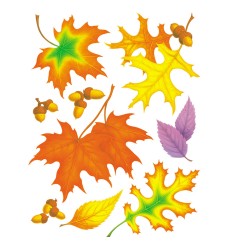 Fall Leaves Window Clings, 1 Sheet