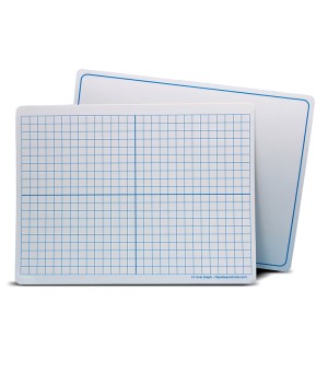 Dry Erase Learning Mat, Two-Sided XY Axis/Plain, 9" x 12", Pack of 12