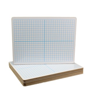 X Y Axis Dry Erase Board, Dual Sided, 9"W x 12"L, Pack of 12