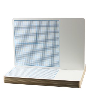 1/4" Graph Dry Erase Board, 11" x 16", Pack of 12