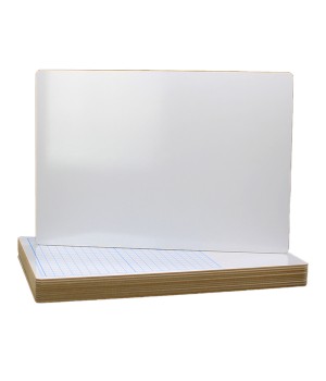 Two Sided 1/2" Graph Dry Erase Board, 11" x 16, Pack of 12